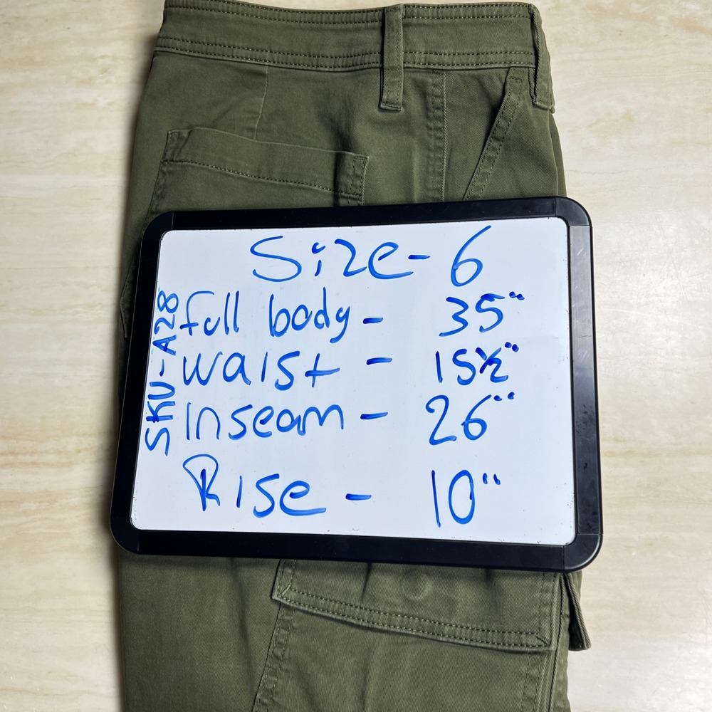 J.Crew Womens Olive Green Stretch Cotton Cargo Utility Pants Size 6 - Picture 7 of 13